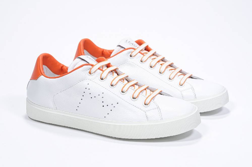 Leather Crown LC06 | Arancioni & Bianche - Basse - Donna Affare Del Giorno