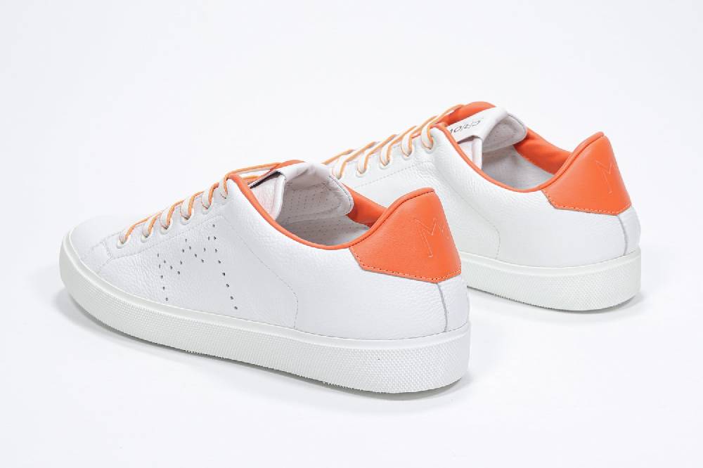 Leather Crown LC06 | Arancioni & Bianche - Basse - Donna Affare Del Giorno