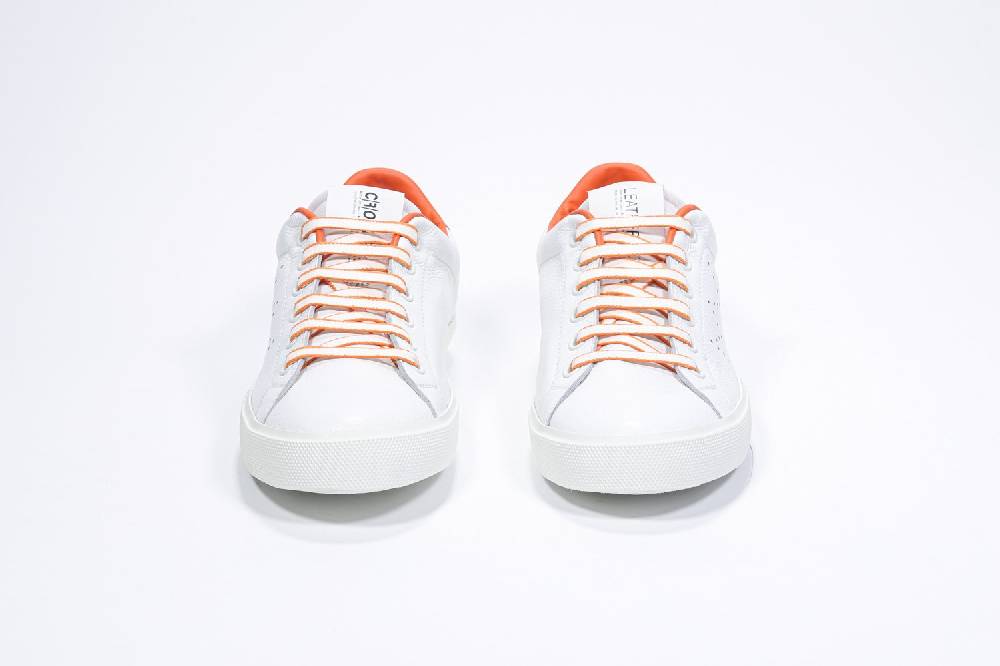 Leather Crown LC06 | Arancioni & Bianche - Basse - Donna Affare Del Giorno