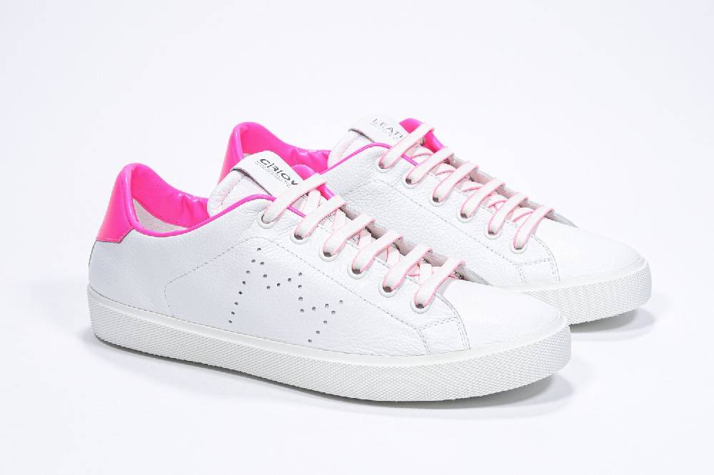 Leather Crown LC06 | Fucsia & Bianche - Basse - Donna Sottocosto
