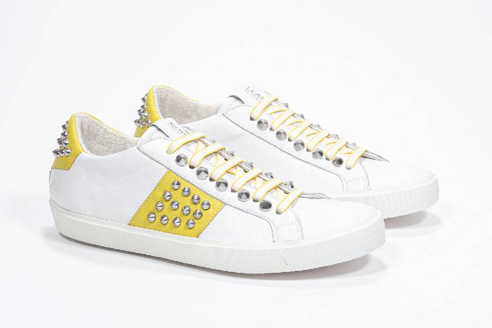 Leather Crown STUDLIGHT | Giallo e bianco - BASSE - Donna Trasporto libero internazionale