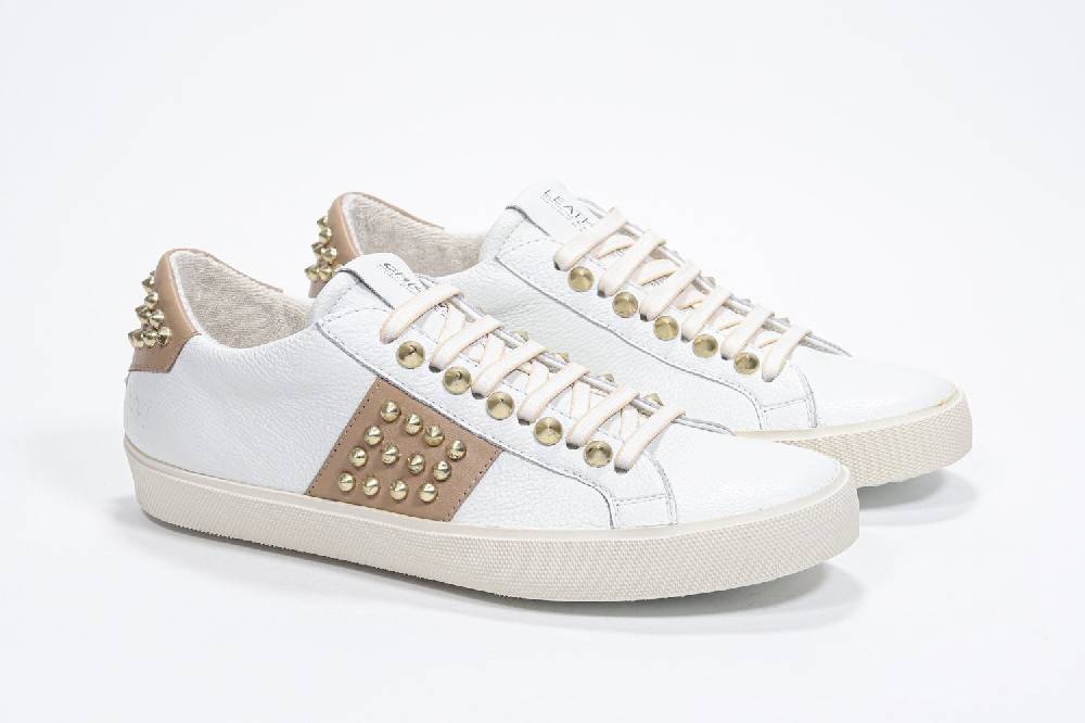Leather Crown STUDLIGHT | Beige e bianco - BASSE - Donna Saldi