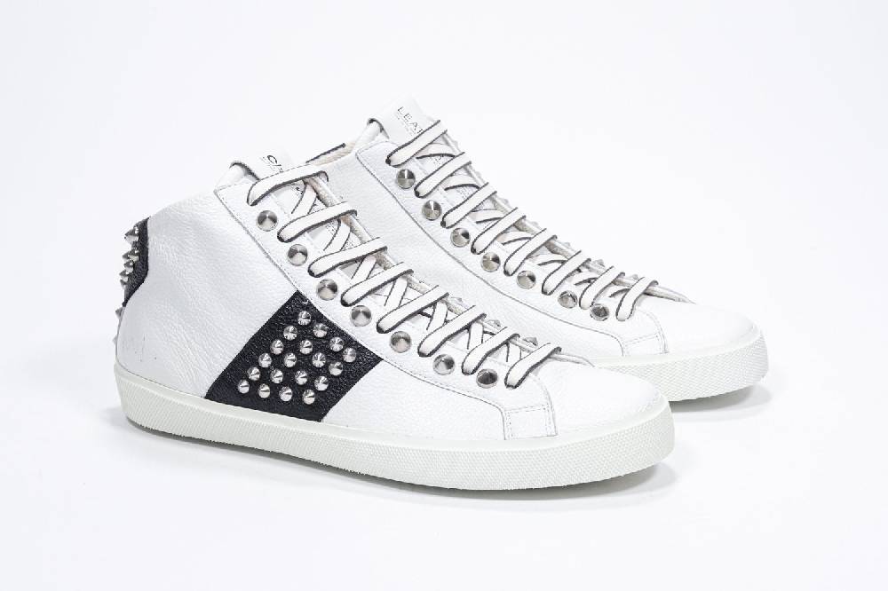 Leather Crown STUDBORN | Bianche & Nere - Alte - Donna Spedizione Gratuita