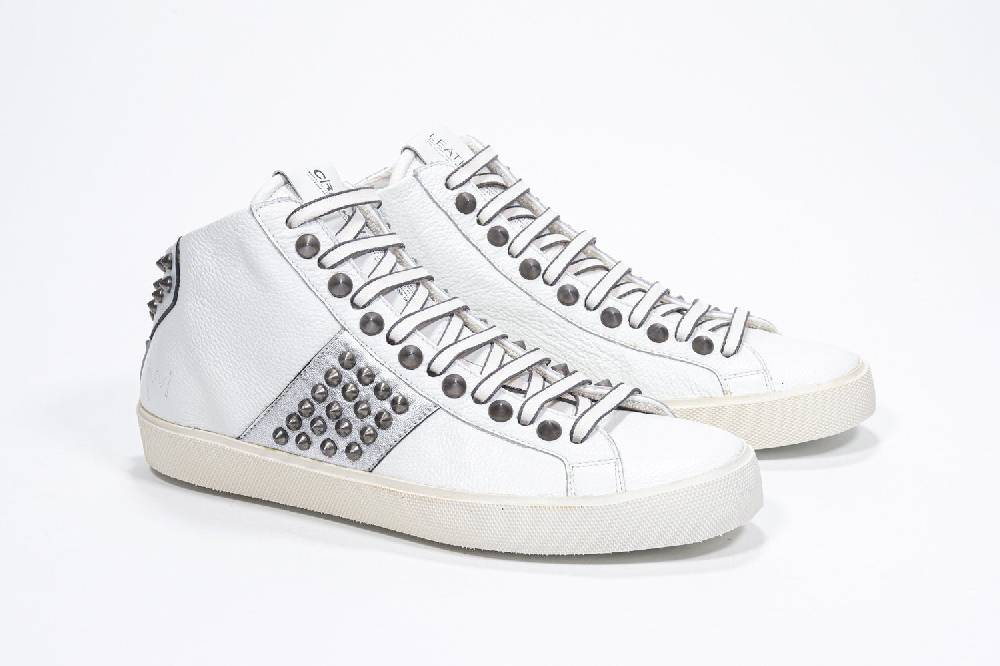 Leather Crown STUDBORN | Argento & Bianche - Alte - Donna Qualità Garantita