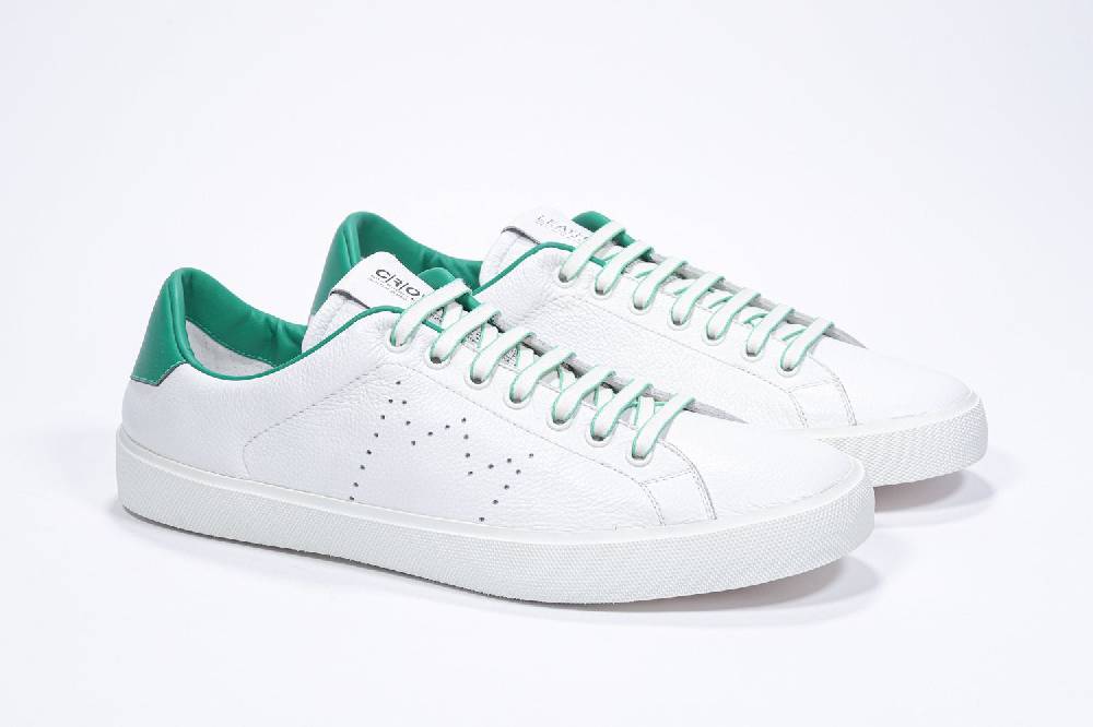 Leather Crown LC06 | Verdi & Bianche - Basse - Uomo Prezzo Ridotto