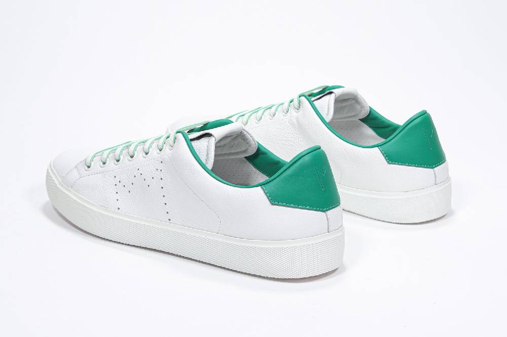 Leather Crown LC06 | Verdi & Bianche - Basse - Uomo Prezzo Ridotto