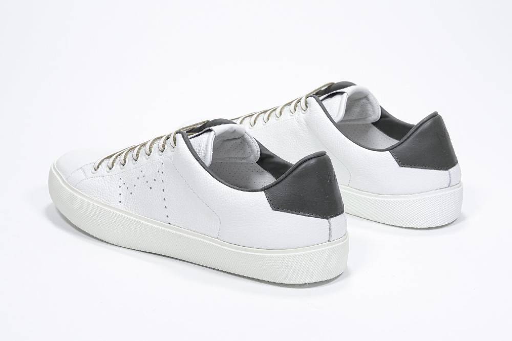 Leather Crown LC06 | Verde Militare & Bianche - Basse - Uomo Sconto