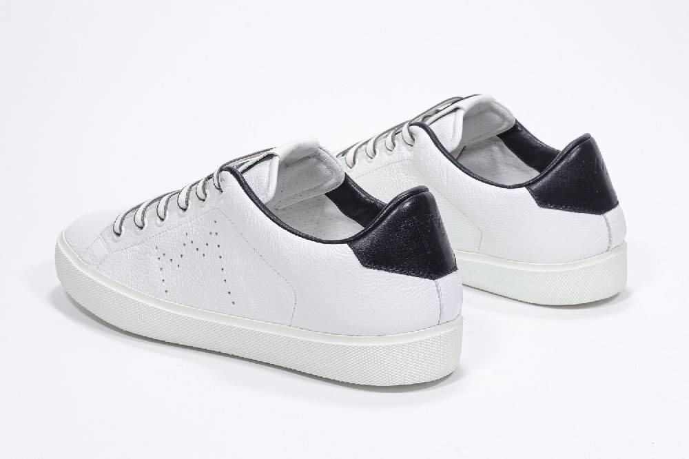 Leather Crown LC06 | Bianche & Nere - Basse - Uomo Economico