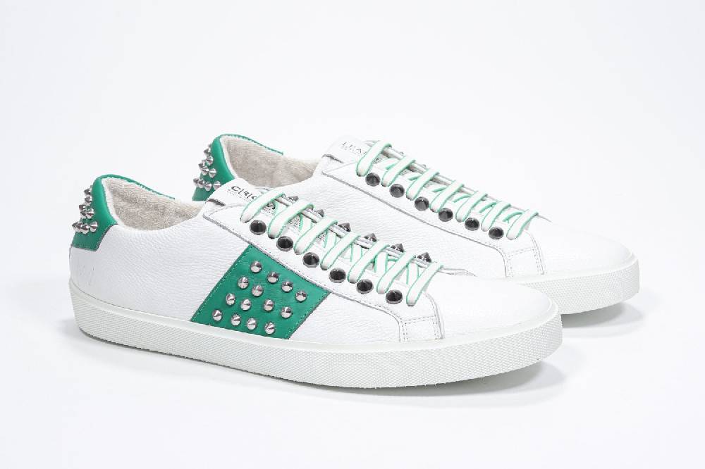 Leather Crown STUDLIGHT | Bianco e verde - BASSE - Uomo In Linea