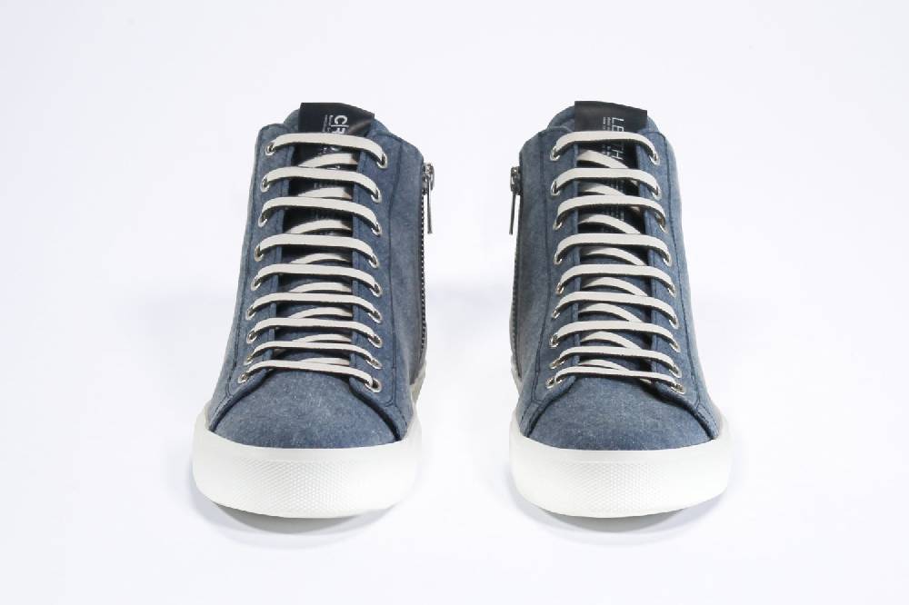 Leather Crown EARTH | Denim Blue - Mid Top - Uomo Consegna Veloce