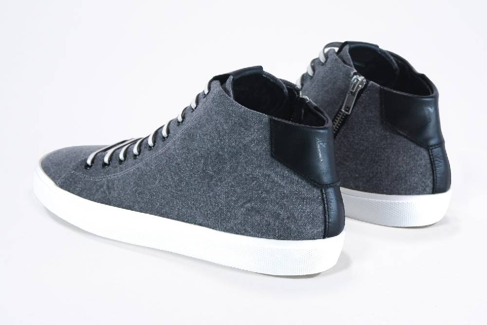 Leather Crown EARTH | Demin nero - Mid Top - Uomo Promozione Limitata