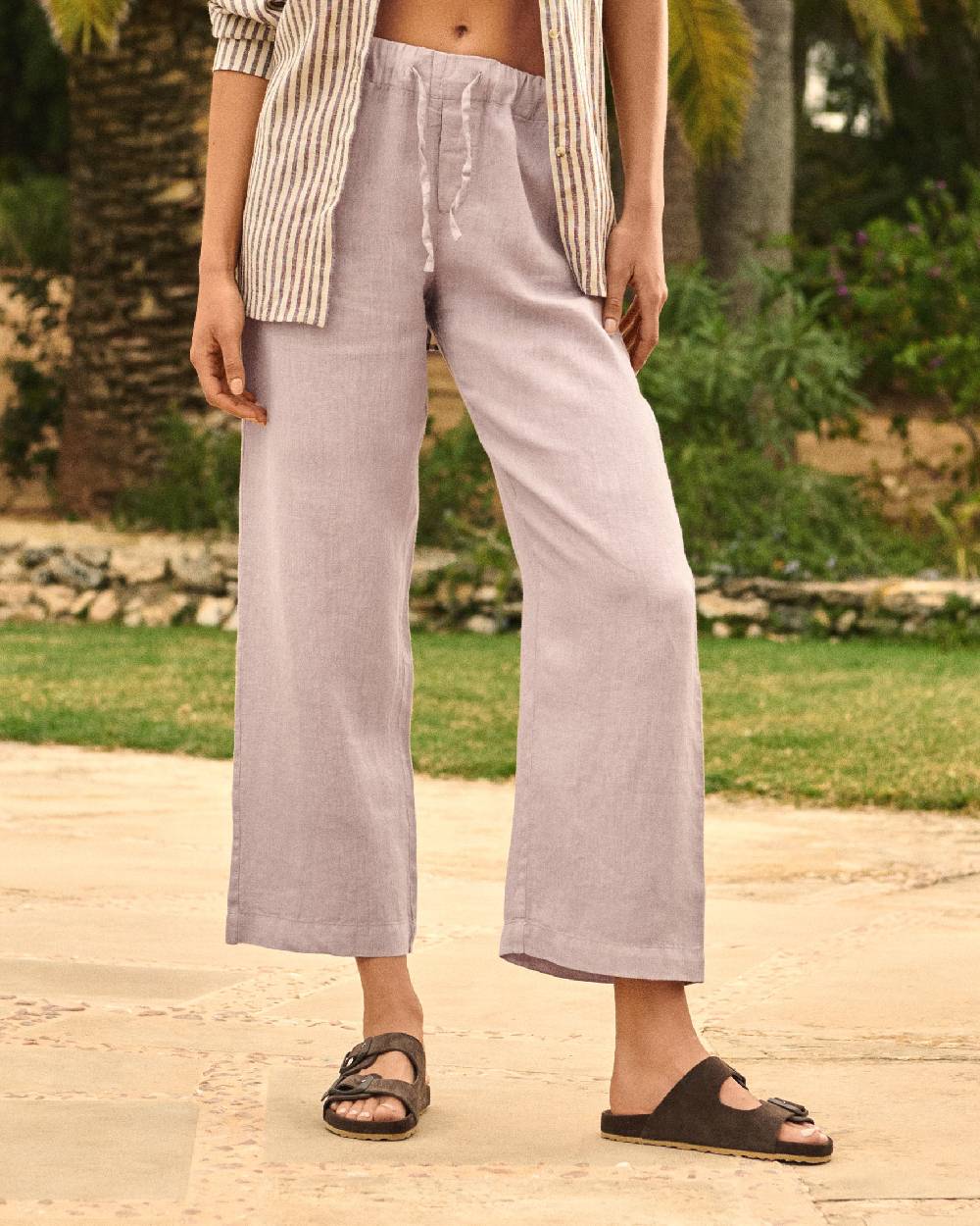 Manebí Linen Belem Trousers - Iris Spedizione Gratuita