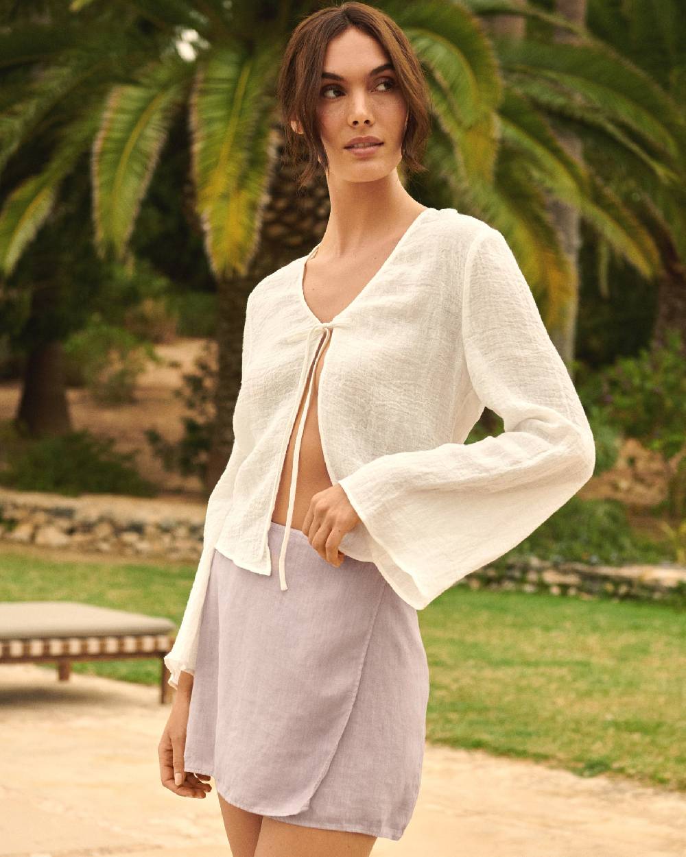 Manebí Linen Posadas Skirt - Iris Qualità Garantita