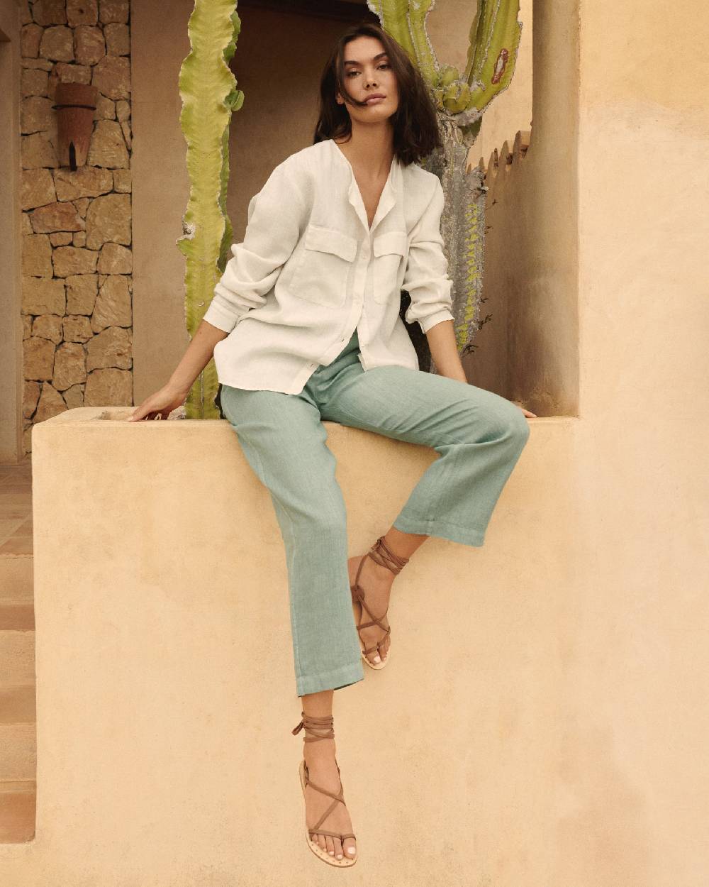 Manebí Linen Valparaiso Shirt - Eggnog Convenienza