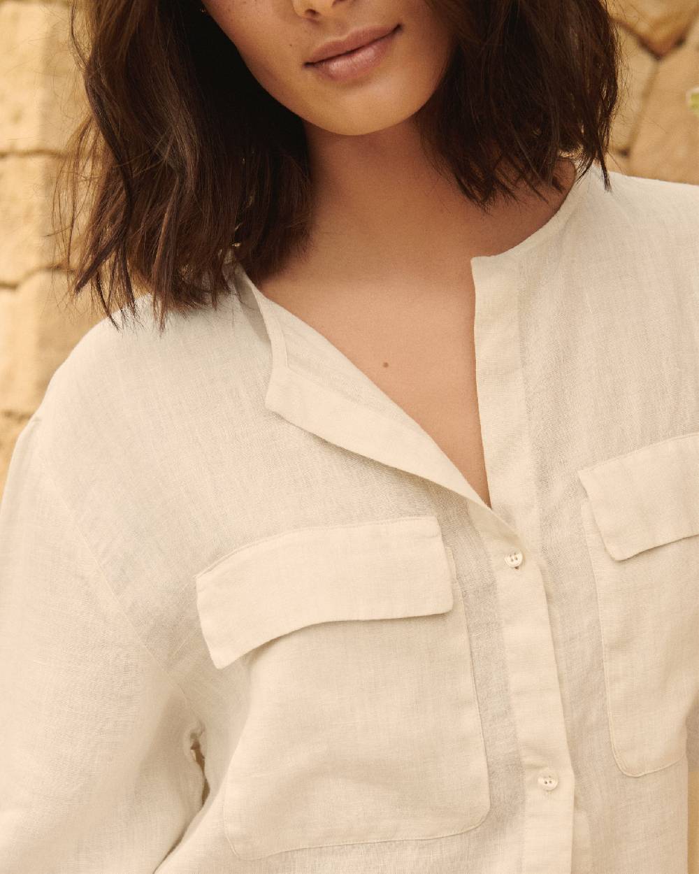 Manebí Linen Valparaiso Shirt - Eggnog Convenienza