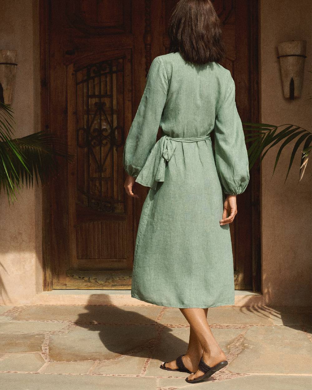 Manebí Linen Galapagos Dress - Mineral Green Fino al 55% di sconto