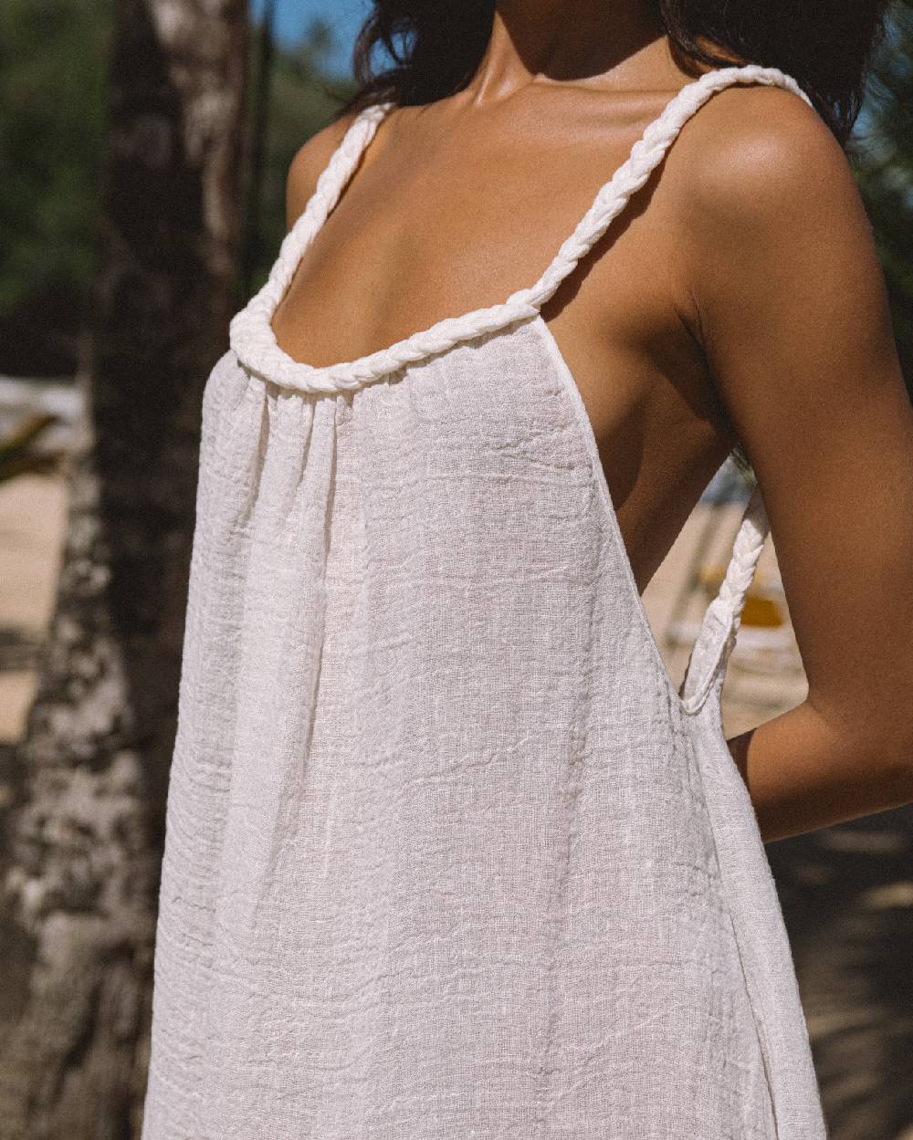 Manebí Linen Gauze Maracaibo Dress - White Online