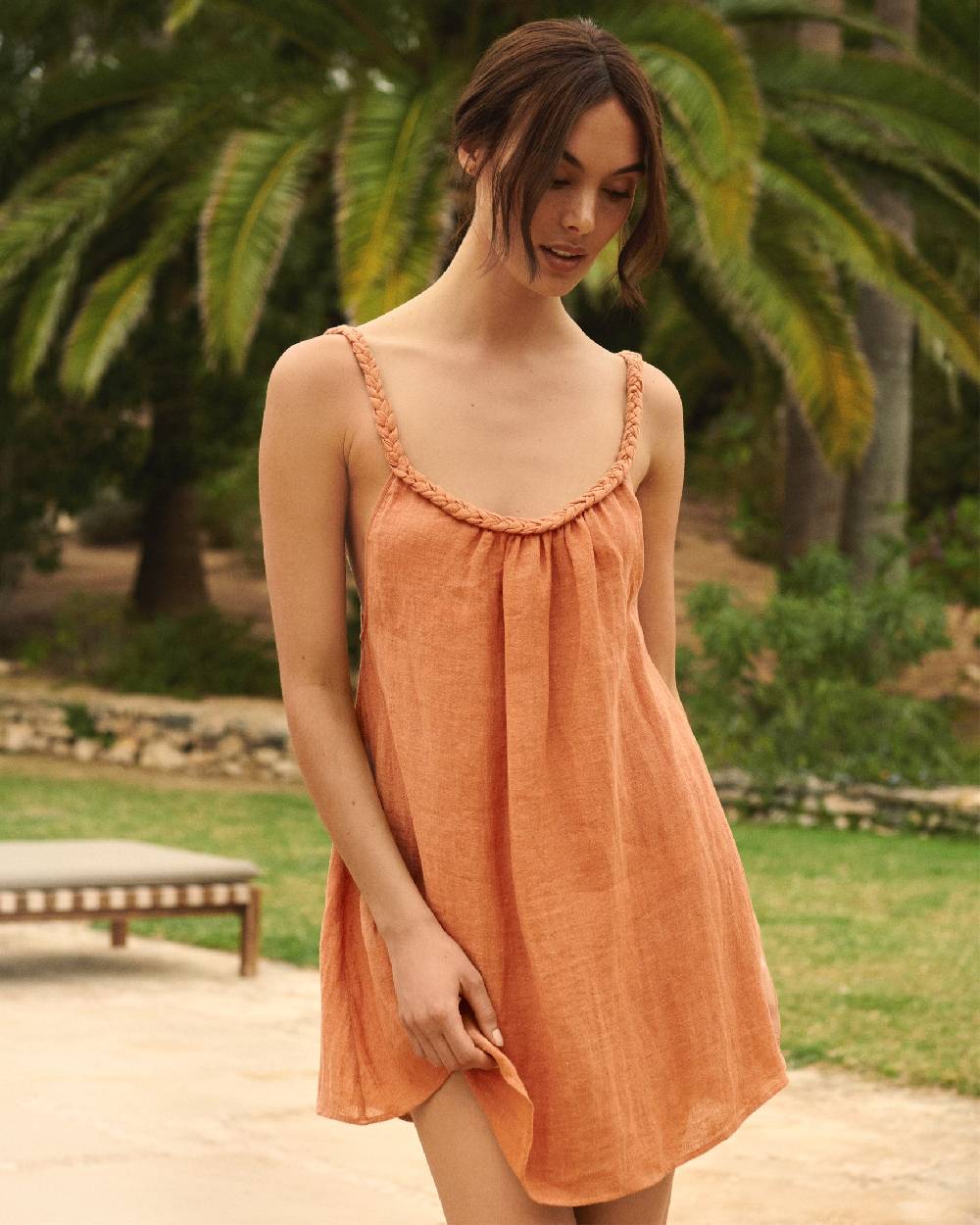 Manebí Linen Gauze Maracaibo Dress - Sunbaked In Vendita