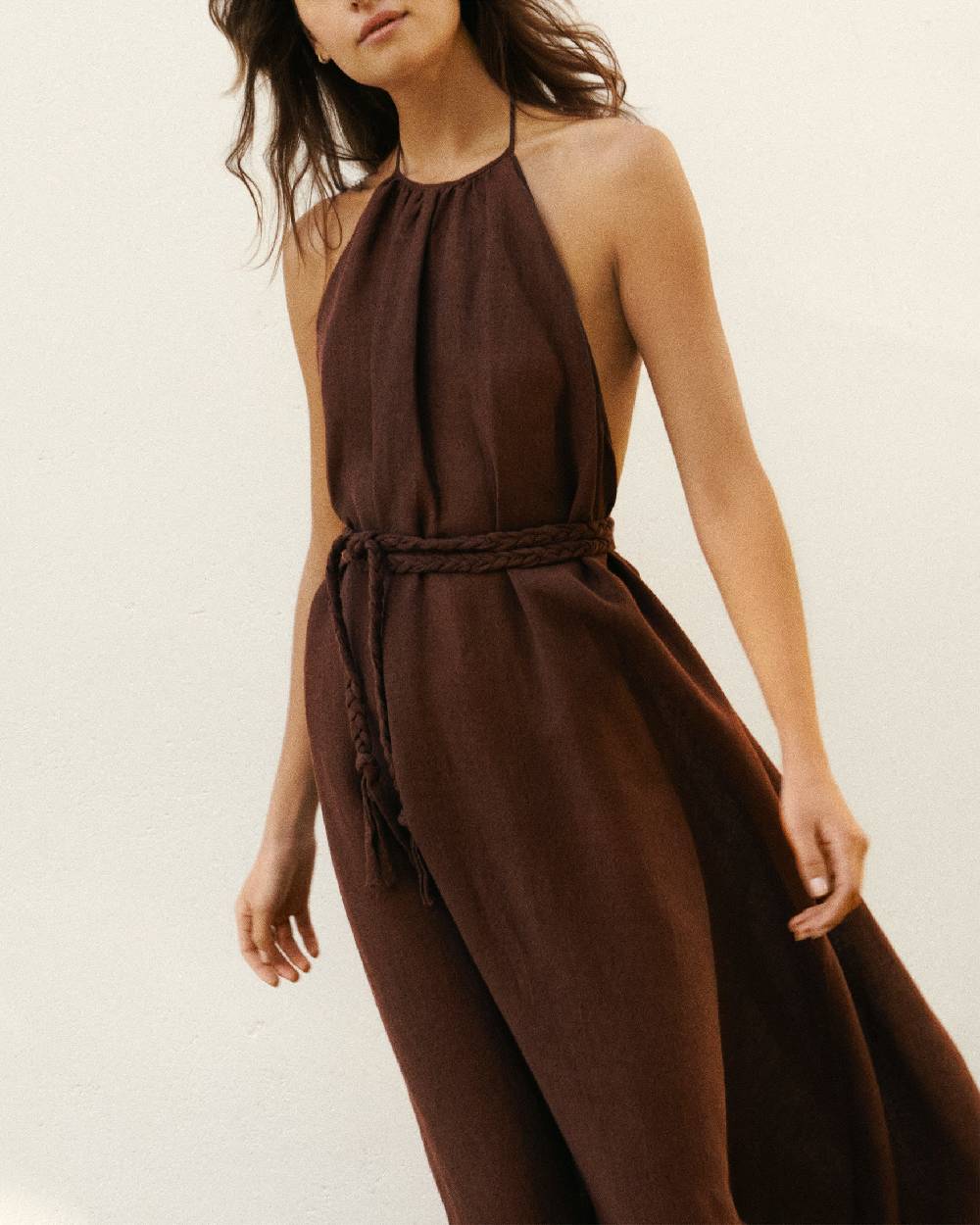 Manebí Linen Gauze Tulum Dress - Cocoa Nuova