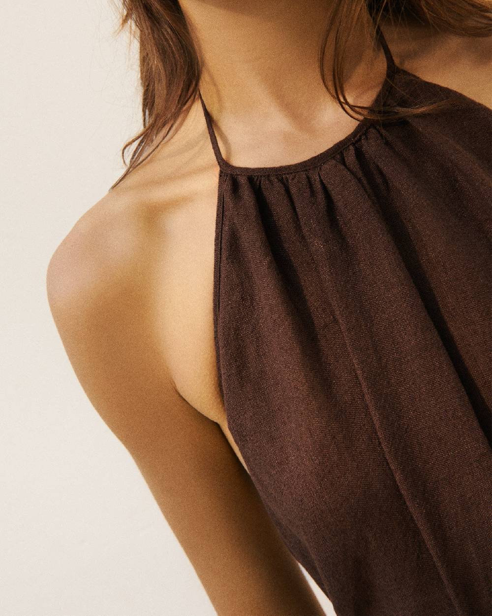 Manebí Linen Gauze Tulum Dress - Cocoa Nuova