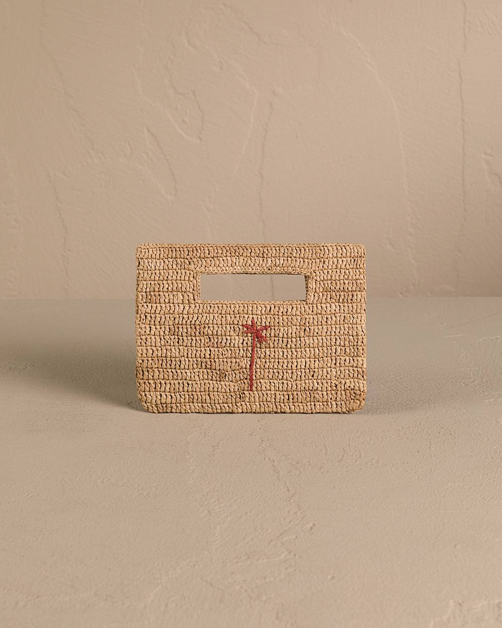 Manebí Raffia Handbag Mini - Tan With Brown Palm Affare Del Giorno