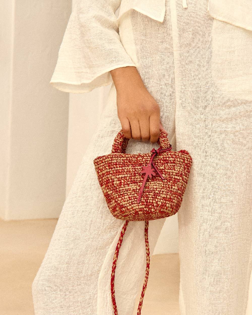 Manebí Raffia Summer Bag Mini - Rust Tan Mélange Novità