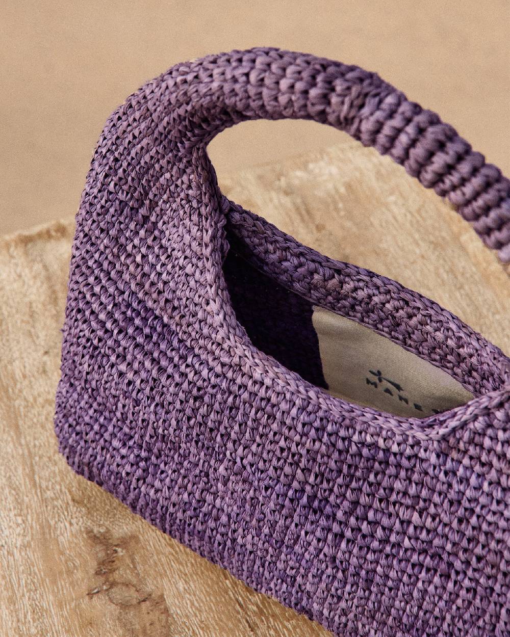 Manebí Raffia Halfmoon Bag - Summer Purple Outlet