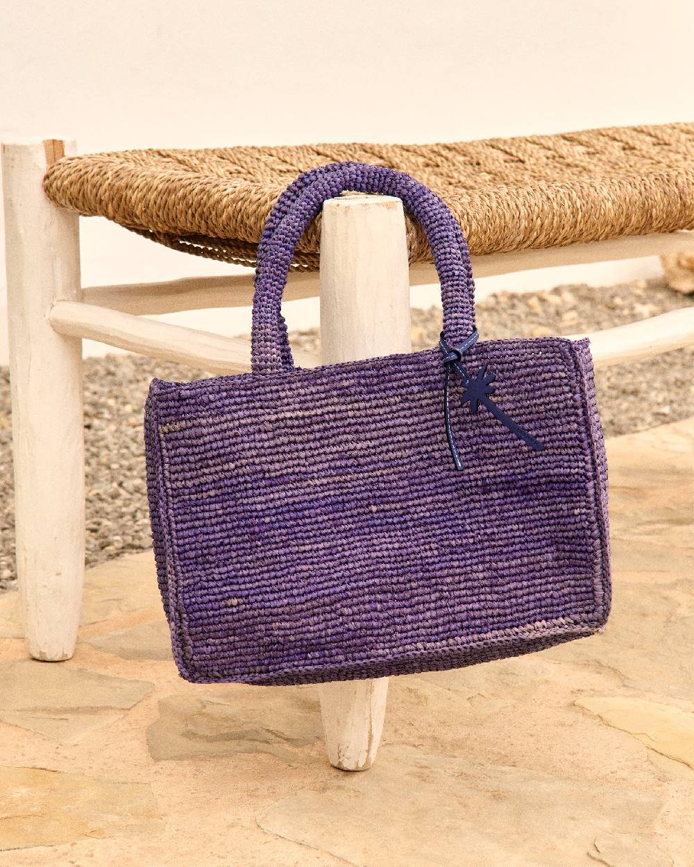 Manebí Raffia Sunset Bag Small - Summer Purple In Vendita