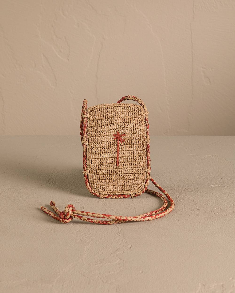 Manebí Raffia Phone Case - Tan \u0026 Rust Vendite Flash