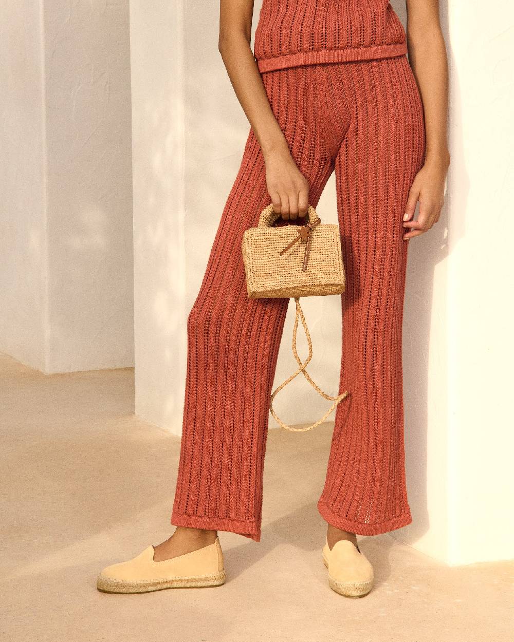 Manebí Natural Raffia Sunset Bag Mini - Palm Leather Tag - Tan I Più Venduti