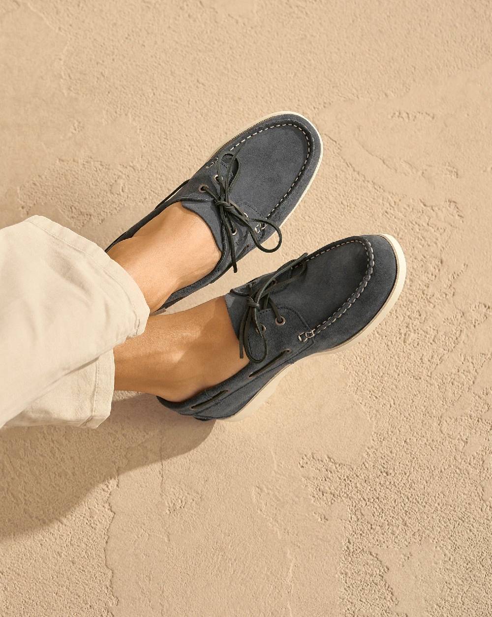 Manebí Suede Boat-Shoes - Hamptons Patriot Blue Qualità Garantita