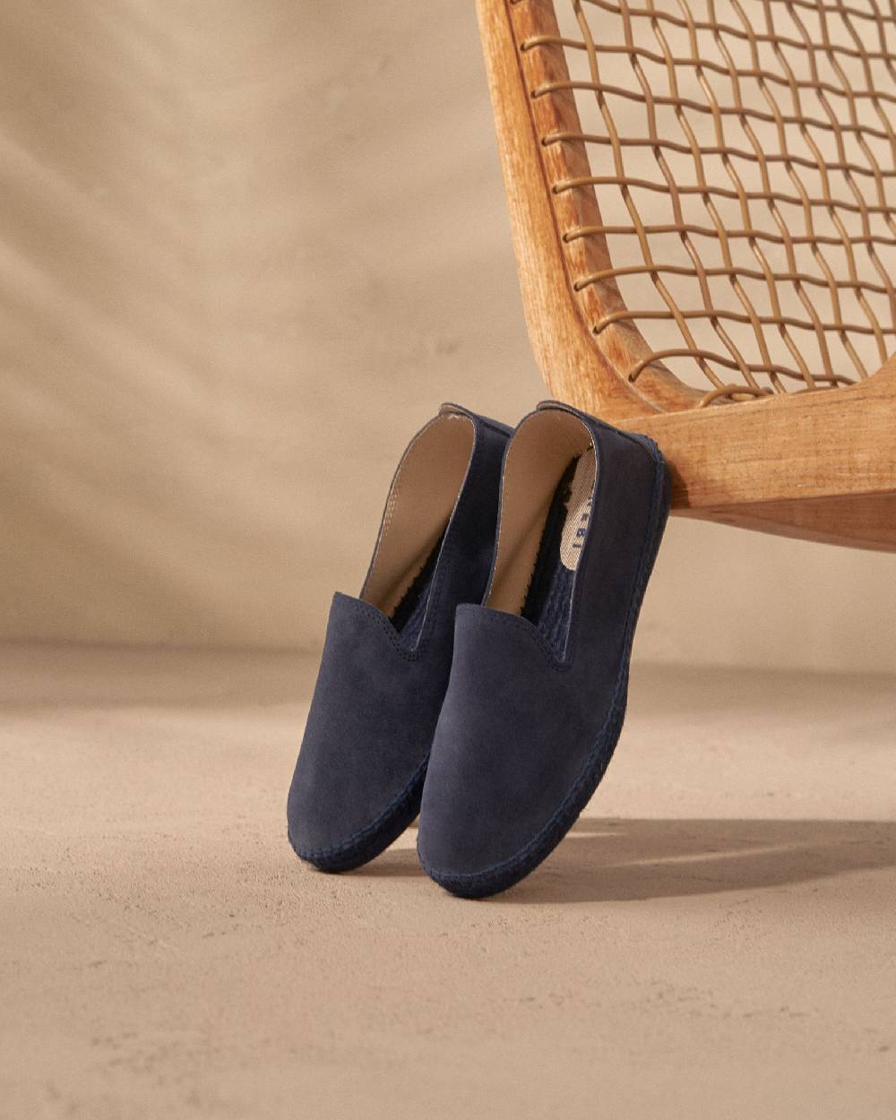 Manebí Espadrillas flat in pelle scamosciata - Hamptons -Patriot Blu ton sur ton Consegna Veloce