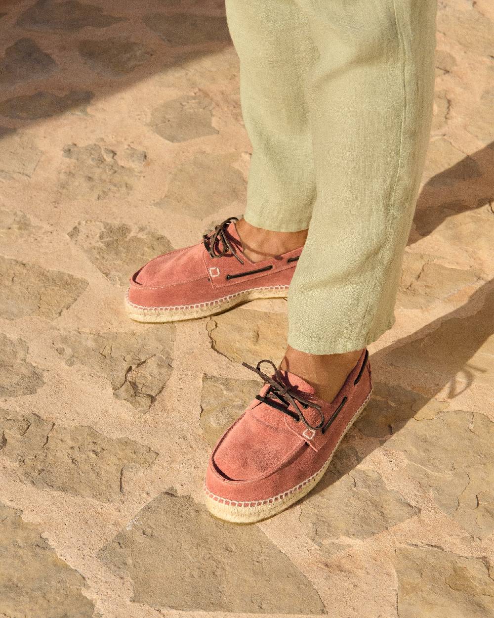 Manebí Suede Boat-Shoes Espadrilles - Hamptons Terracotta Shopping Online