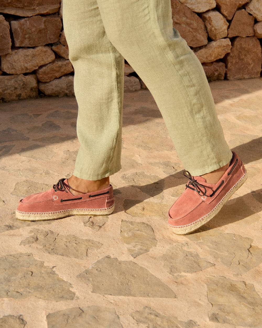 Manebí Suede Boat-Shoes Espadrilles - Hamptons Terracotta Shopping Online