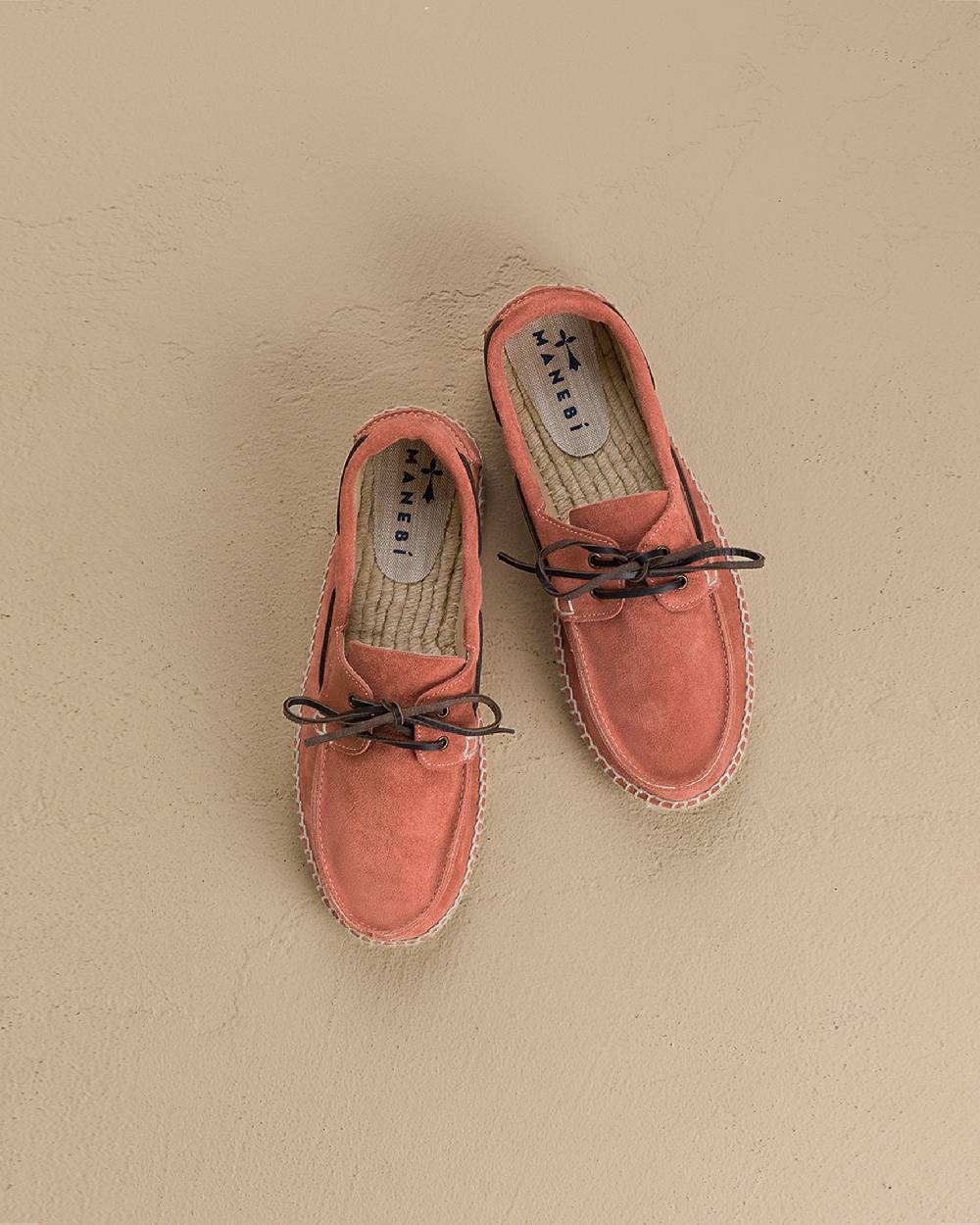 Manebí Suede Boat-Shoes Espadrilles - Hamptons Terracotta Shopping Online