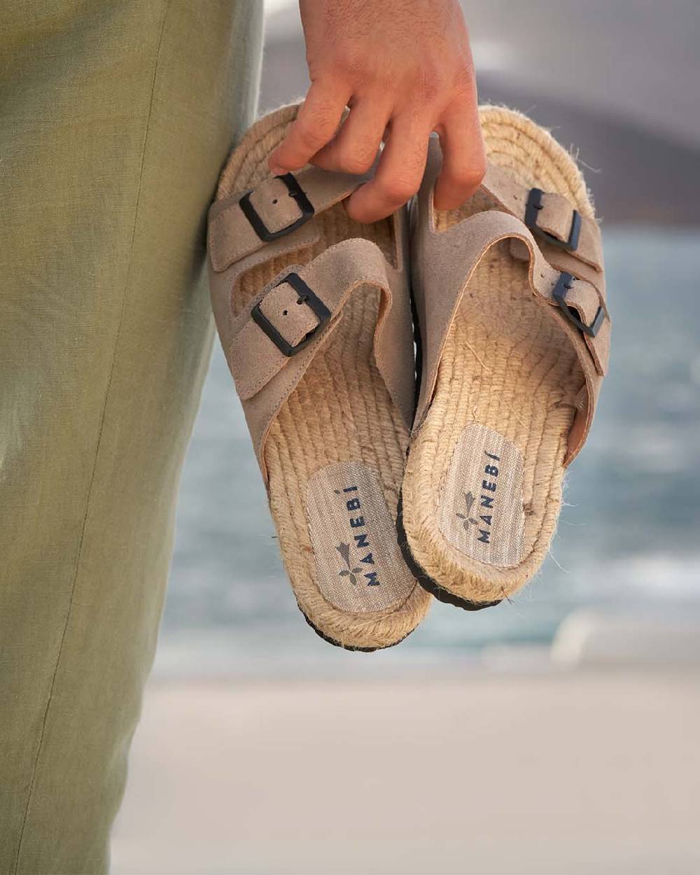Manebí Suede Nordic Sandals - Hamptons Vintage Taupe Economico