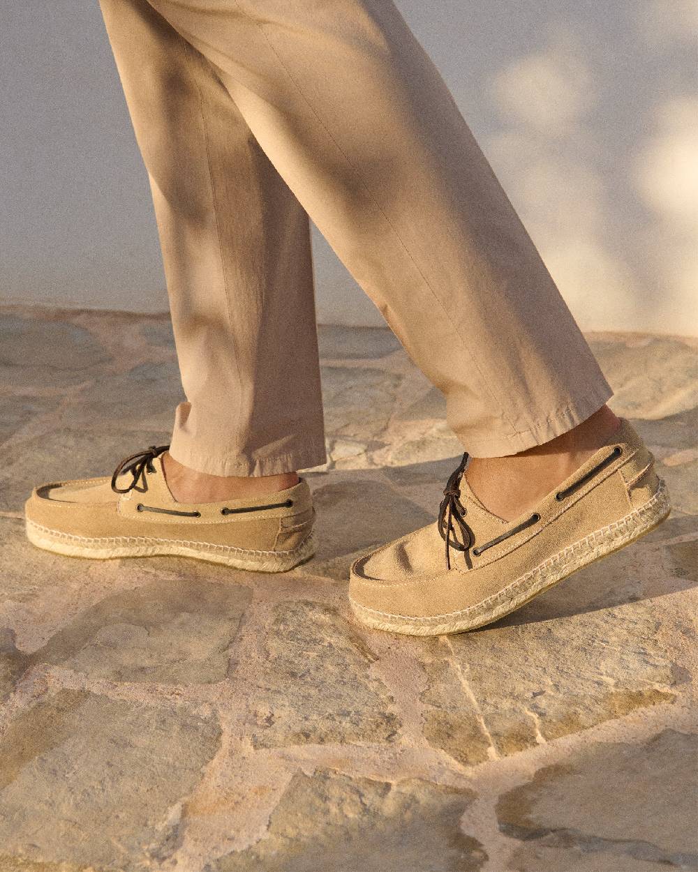 Manebí Scarpe da barca - Hamptons - Washed Beige Offerte