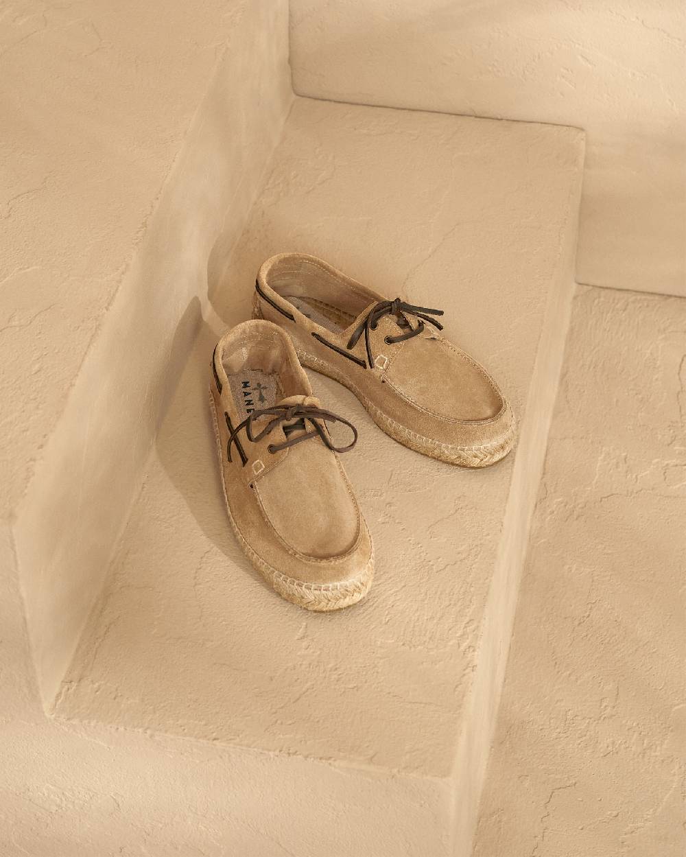 Manebí Scarpe da barca - Hamptons - Washed Beige Offerte