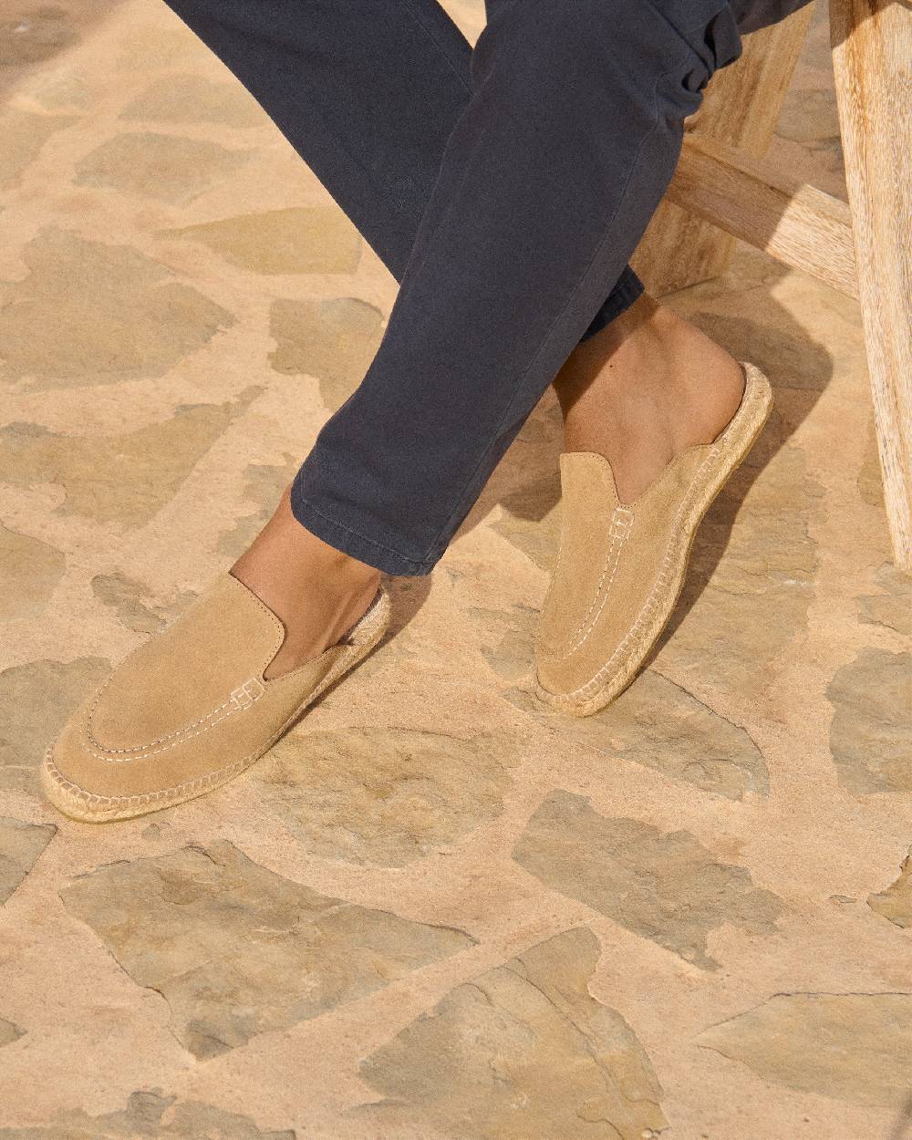 Manebí Mocassini Sabot Traveler - Hamptons - Washed Beige Vendita Economica