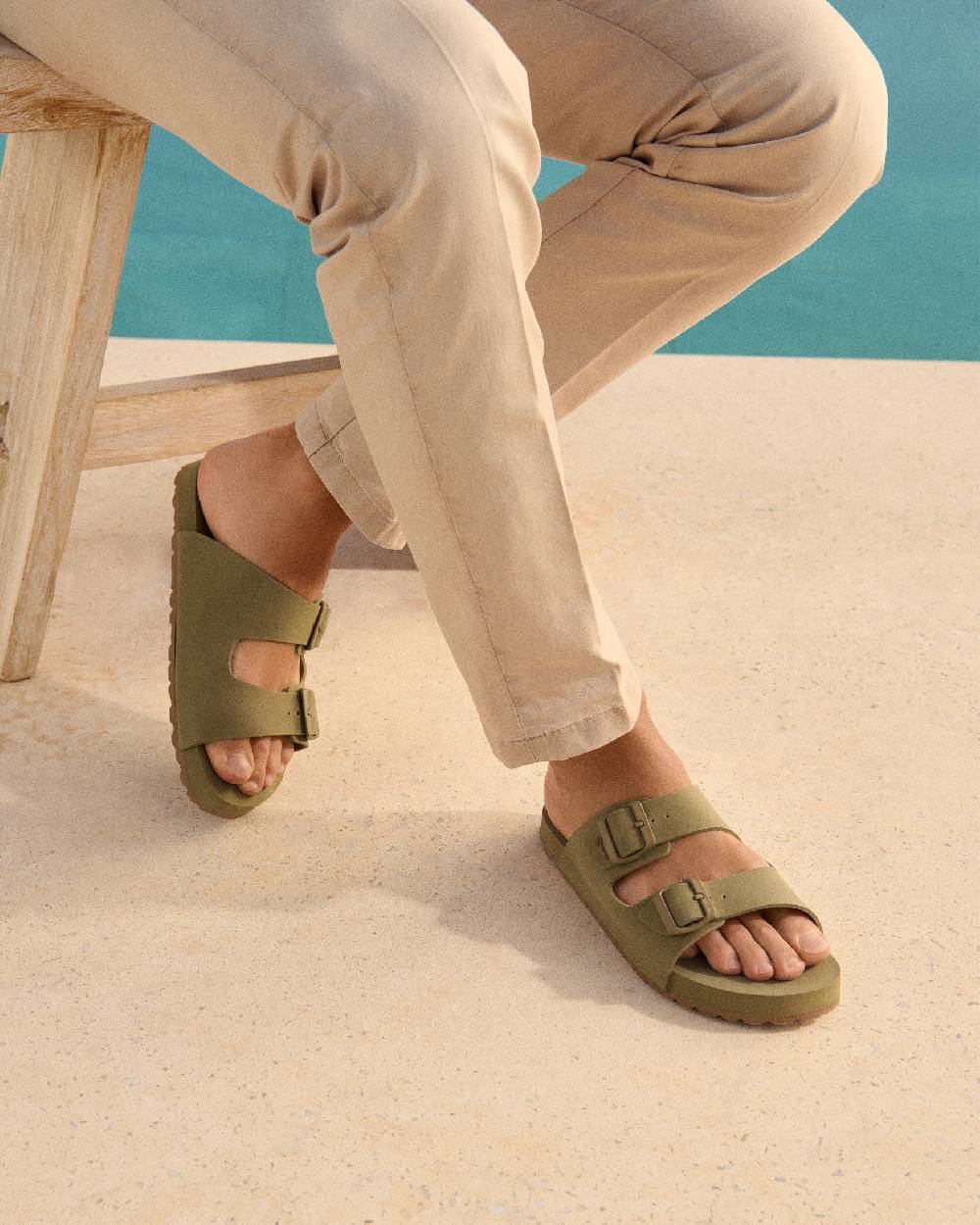 Manebí Eva Swim Sandals - Honolulu Kaki Green Nuova