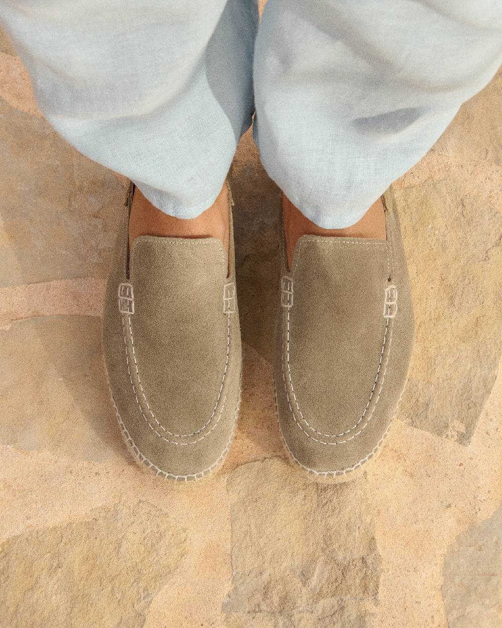 Manebí Mocassini Traveler Espadrillas in pelle scamosciata- Hamptons - Forest Italia