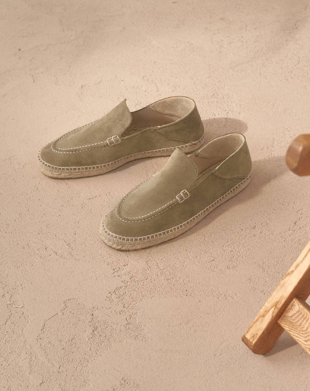Manebí Mocassini Traveler Espadrillas in pelle scamosciata- Hamptons - Forest Italia