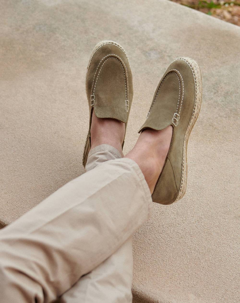 Manebí Mocassini Traveler Espadrillas in pelle scamosciata- Hamptons - Forest Italia