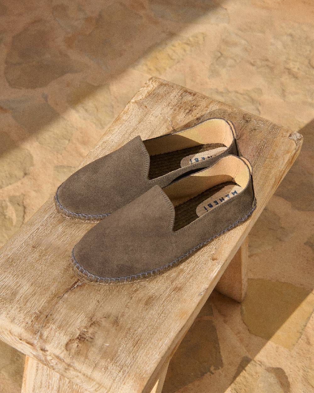 Manebí Espadrillas flat in pelle scamosciata - Hamptons - Carbon Grey ton sur ton In Linea