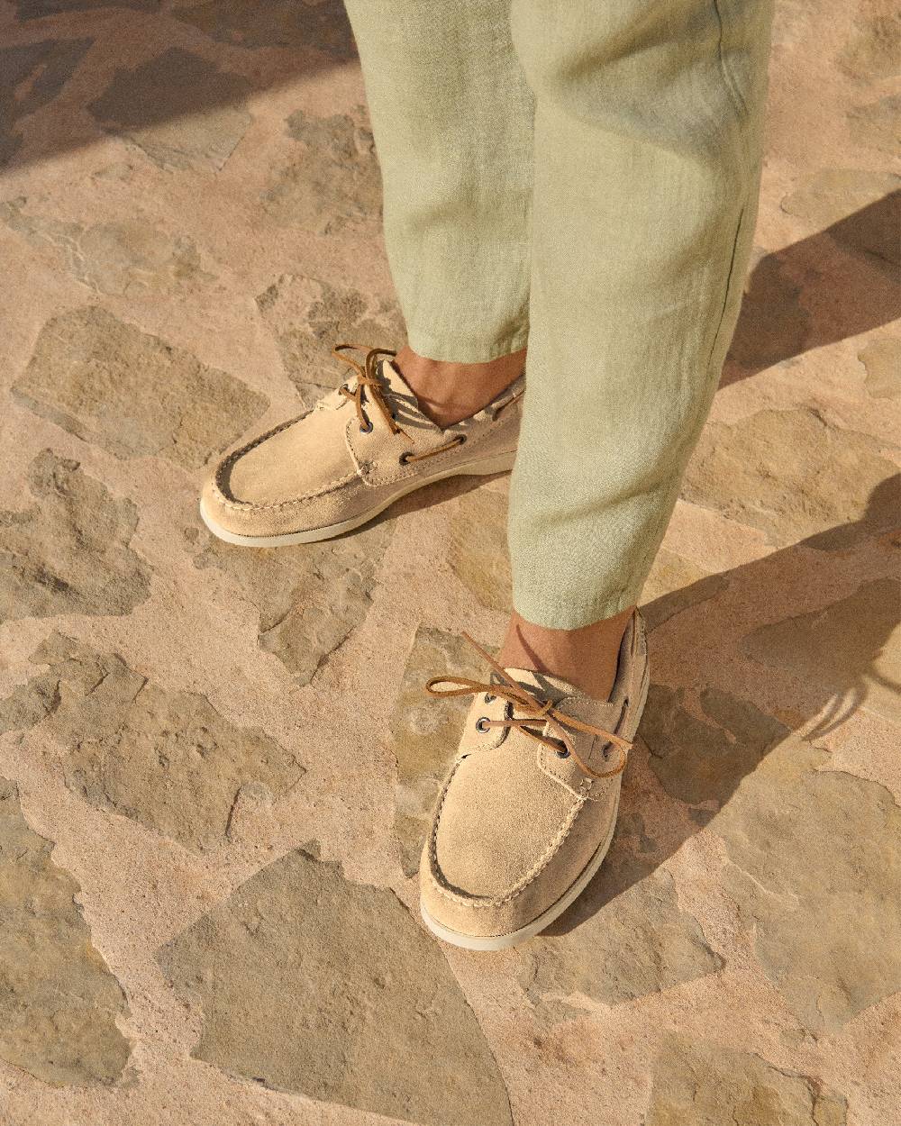 Manebí Suede Boat-Shoes - Hamptons Champagne Beige Nuovo