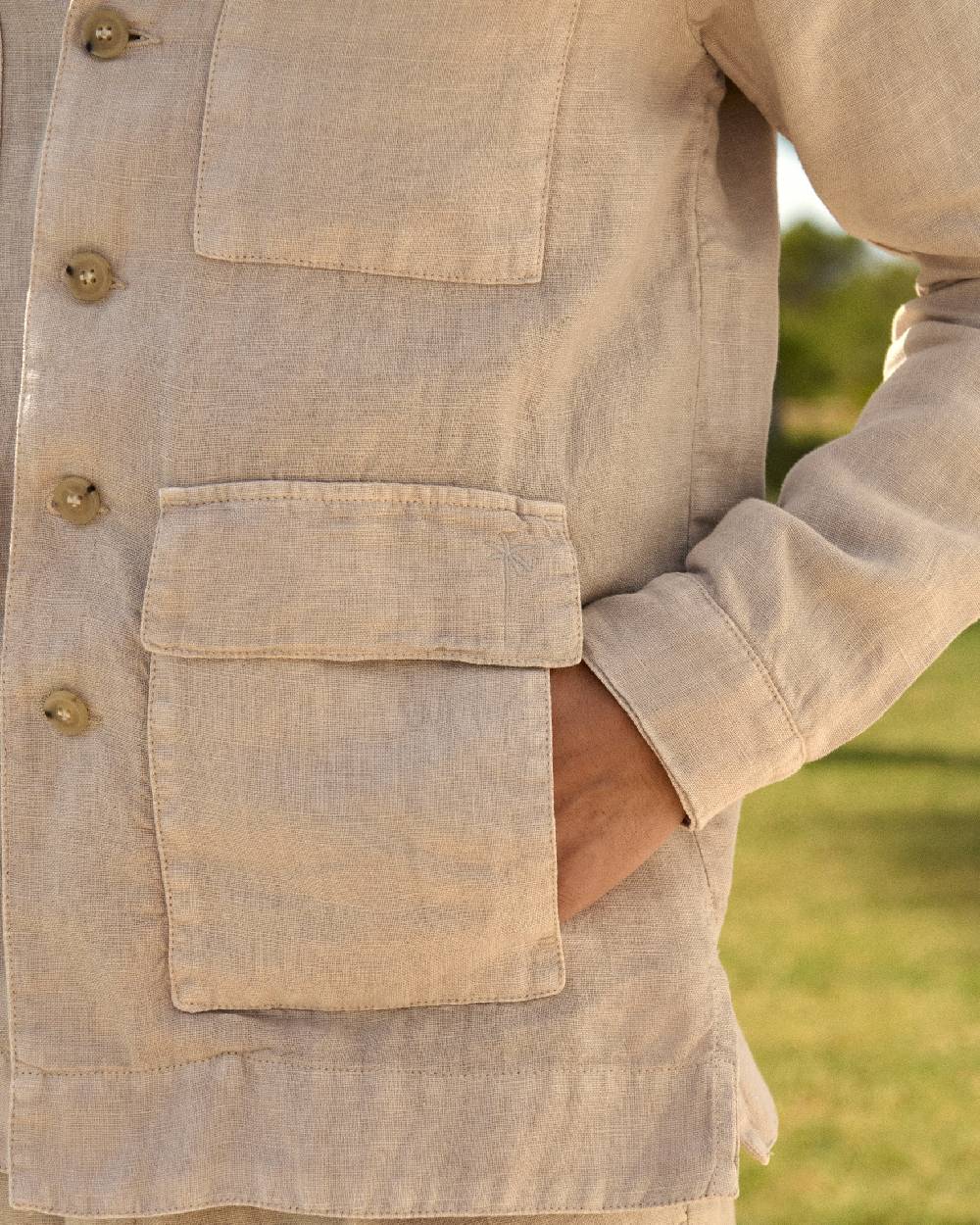 Manebí Irish Linen Savana Jacket - Kaki Beige Pezzi Unici