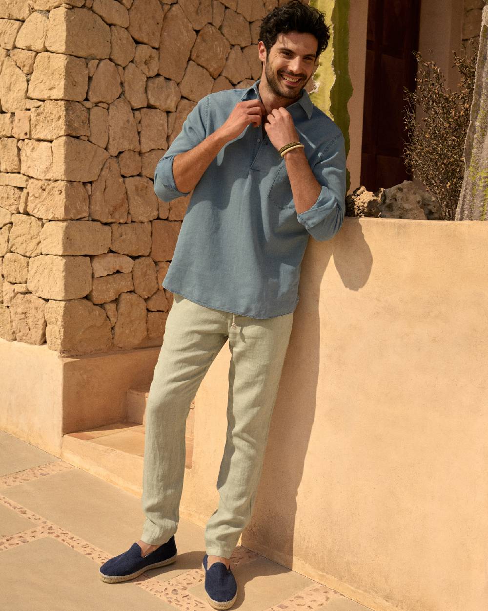 Manebí Lenim: Linen Denim|Nassau Polo Shirt Qualità Garantita