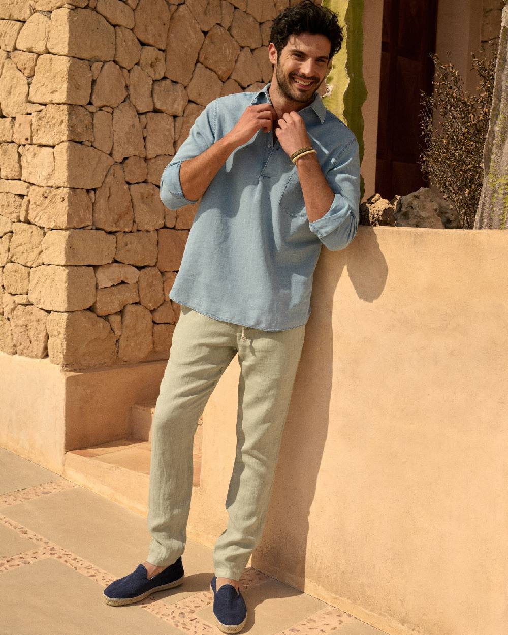 Manebí Washed Linen Venice Trousers - Light Green Negozi Online