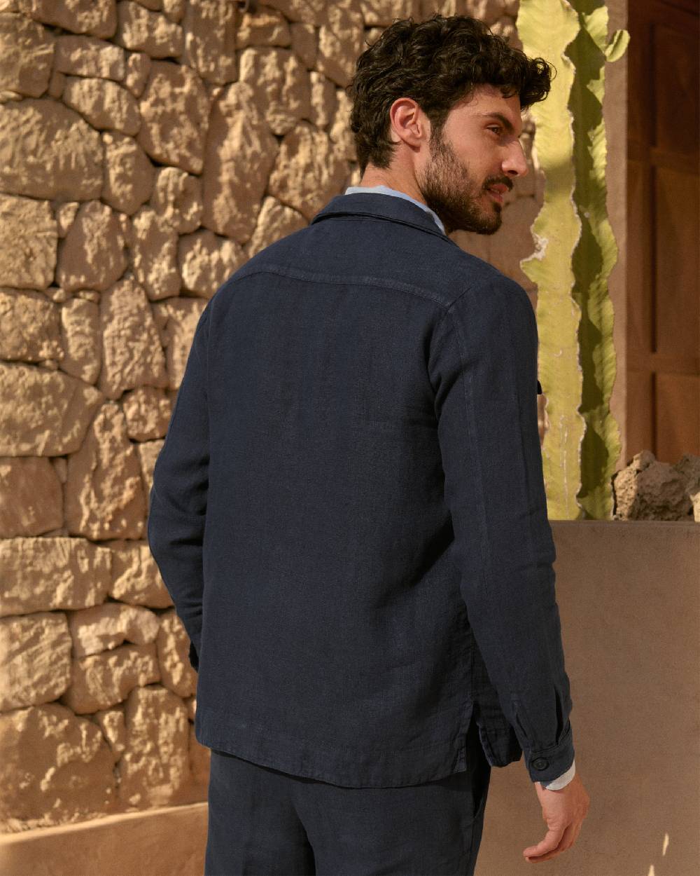 Manebí Irish Linen Savana Jacket - Night Blue Consegna Veloce