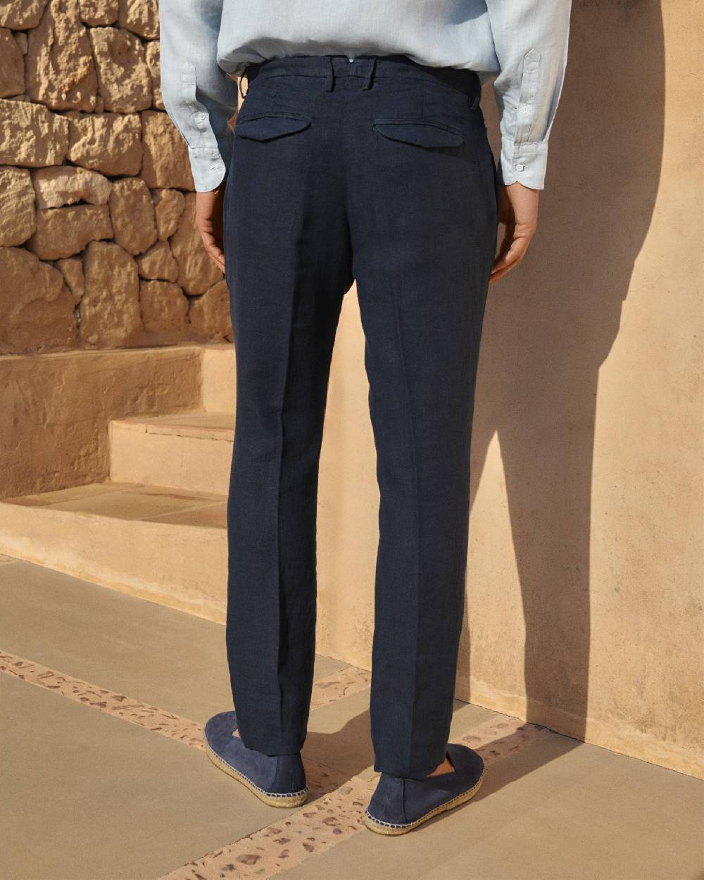 Manebí Irish Linen Savana Trousers - Night Blue Fino Al -60%